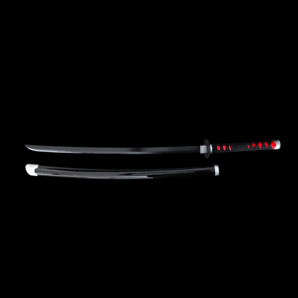 Tanjiro Kamado Wooden Katana Demon Slayer  – 104 cm Cosplay Sword (Black) - Image 3