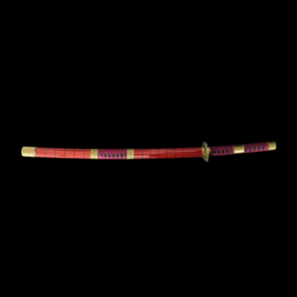 Roronoa Zoro Wooden Katana Sandai Kitetsu –104 cm Cosplay Sword (Red) - Image 2