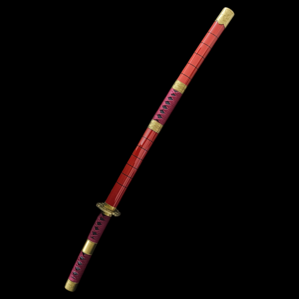 Roronoa Zoro Wooden Katana Sandai Kitetsu –104 cm Cosplay Sword (Red) - Image 3