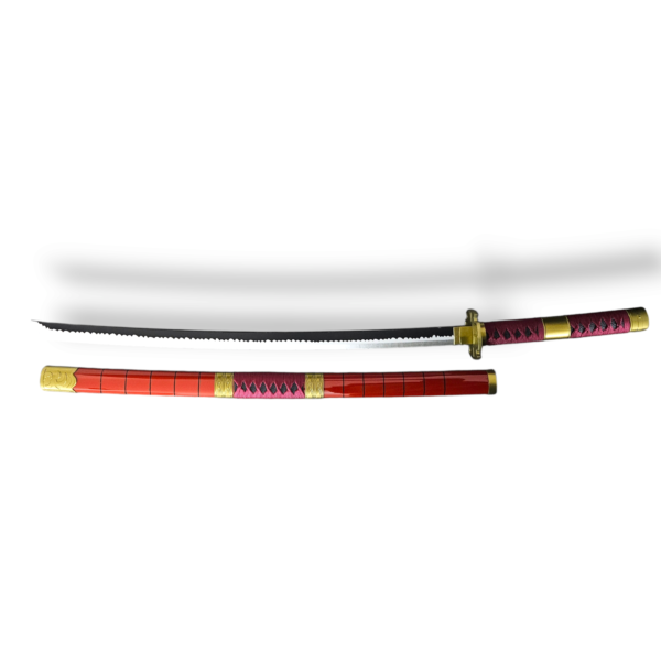 Roronoa Zoro Wooden Katana Sandai Kitetsu –104 cm Cosplay Sword (Red) - Image 5