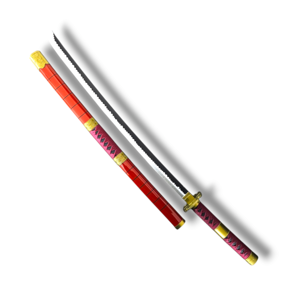 Roronoa Zoro Wooden Katana Sandai Kitetsu –104 cm Cosplay Sword (Red) - Image 6